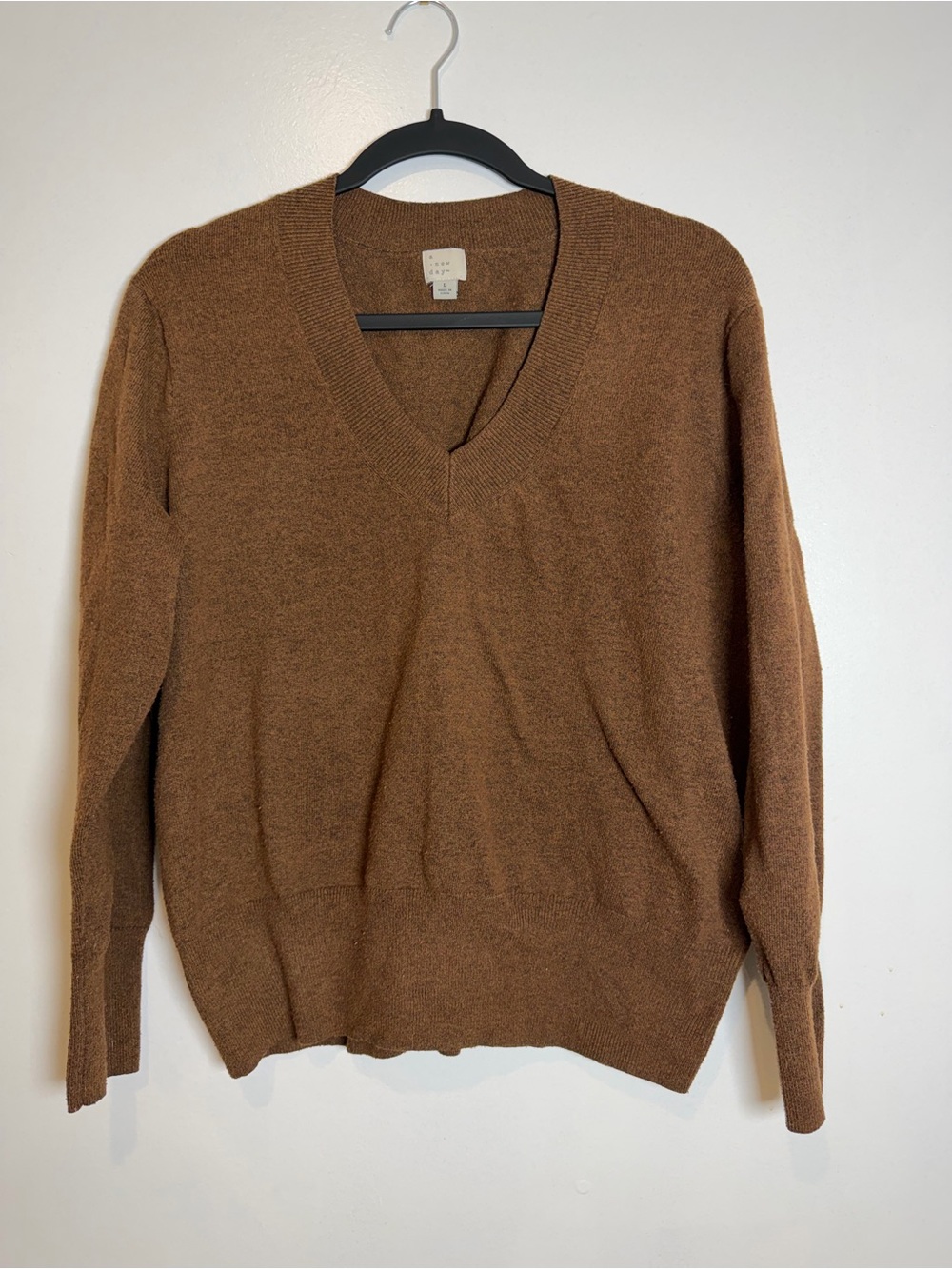 a new day Brown Women's V-Neck Sweater